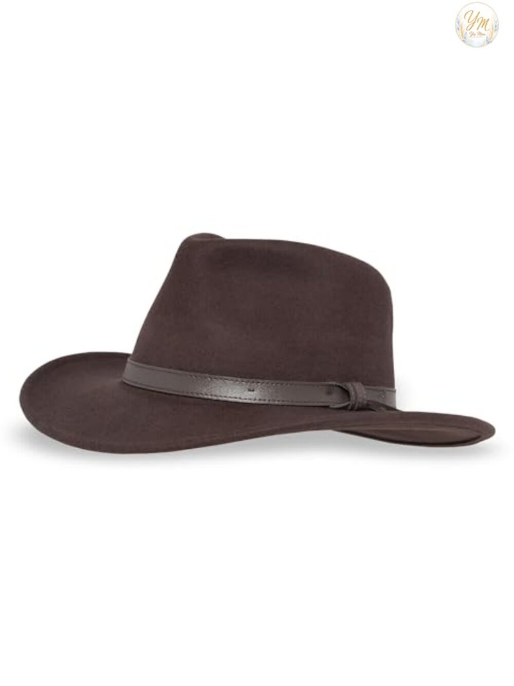 Wool Felt Western Cowboy Hat UPF 50+ Pinched Crown Leather Hatband